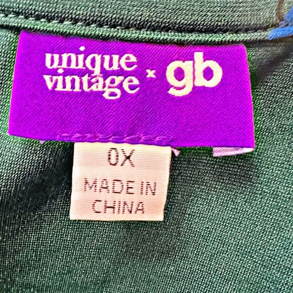 Unique Vintage Gwynnie Bee Luggage Midi Dress A-Line Short Sleeve Flare Classic - Picture 8 of 8